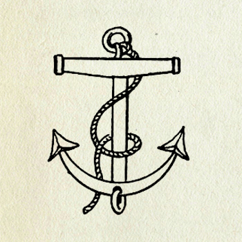 vintage drawing of an anchor