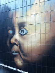 spray painting of baby head